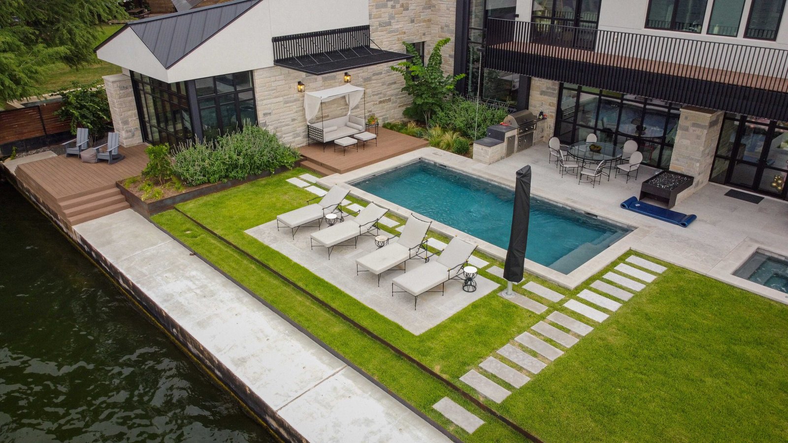 Lake House landscape design from above